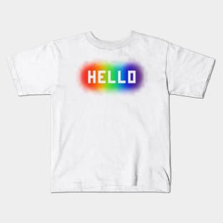 Stencilled Hello on Rainbow Spraypaint Kids T-Shirt